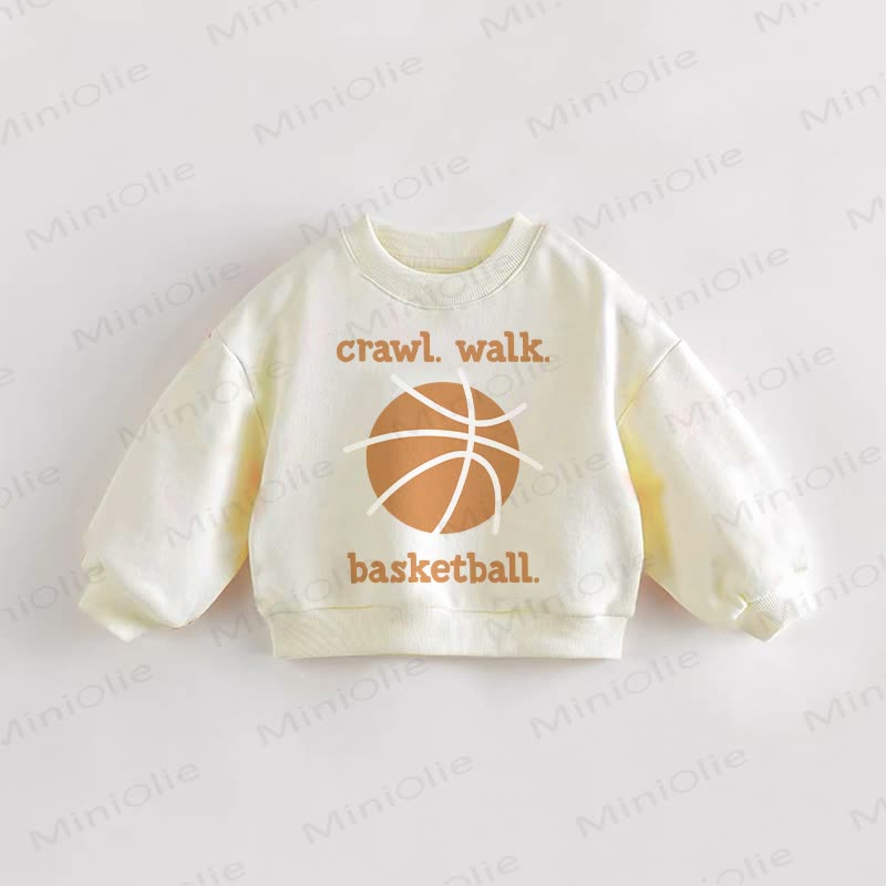 CRAWL.WAKL.BASKETBALL Baby Toddler Sweatshirt - Cream - 3-5T - image 1