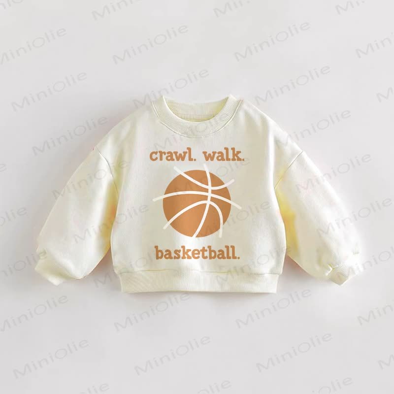 CRAWL.WAKL.BASKETBALL Baby Toddler Sweatshirt - Cream - 3-5T - image 1
