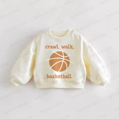 CRAWL.WAKL.BASKETBALL Baby Toddler Sweatshirt - Cream - 3-5T - image 1