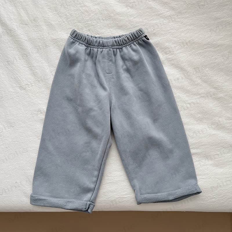 Baby Toddler Solid Color/Striped Rolled Hem Lounge Pants - Blue - 2-3T - image 3