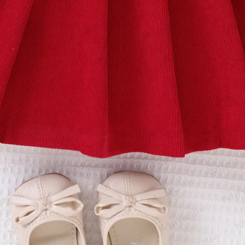 Toddler Girl Ruffle Bow Long Sleeve Top and Pleated Skirt 2-piece Set - image 9