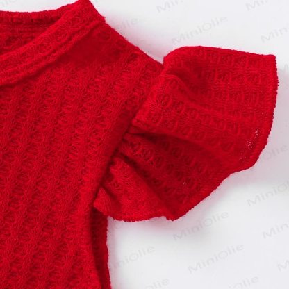 Baby Girl Sleeveless Top and Cherry Embroidered Denim Pinafore 2-piece Set - image 6