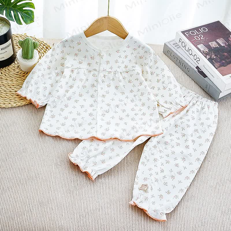Toddler Girl Animal/Fruit Print Pajama 2-piece Set - White Floral - 3-4.5T - image 6
