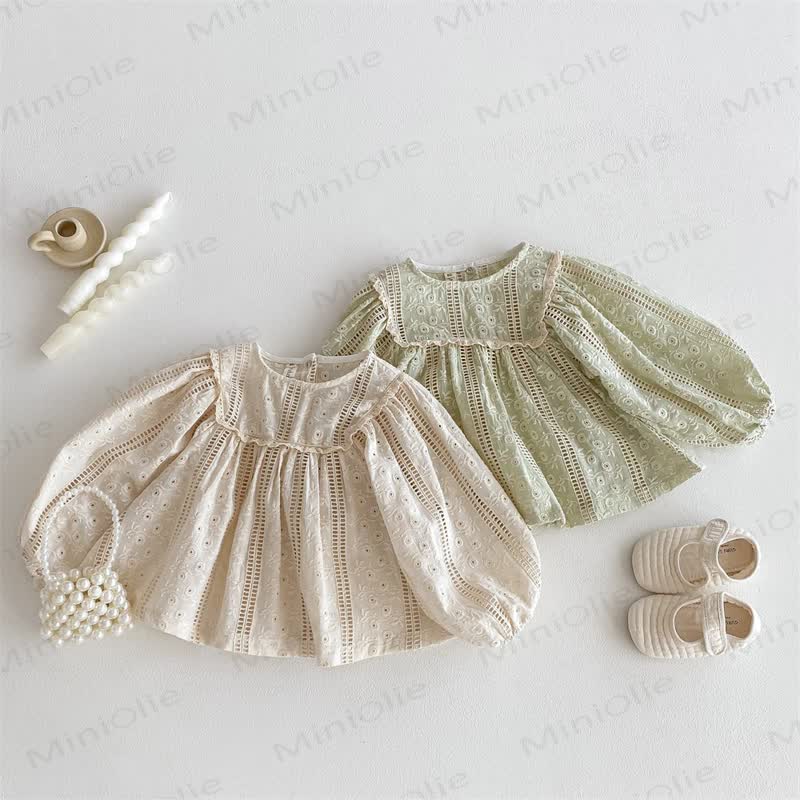 Baby Toddler Girl Lace Puff Sleeves T-Shirt - image 1