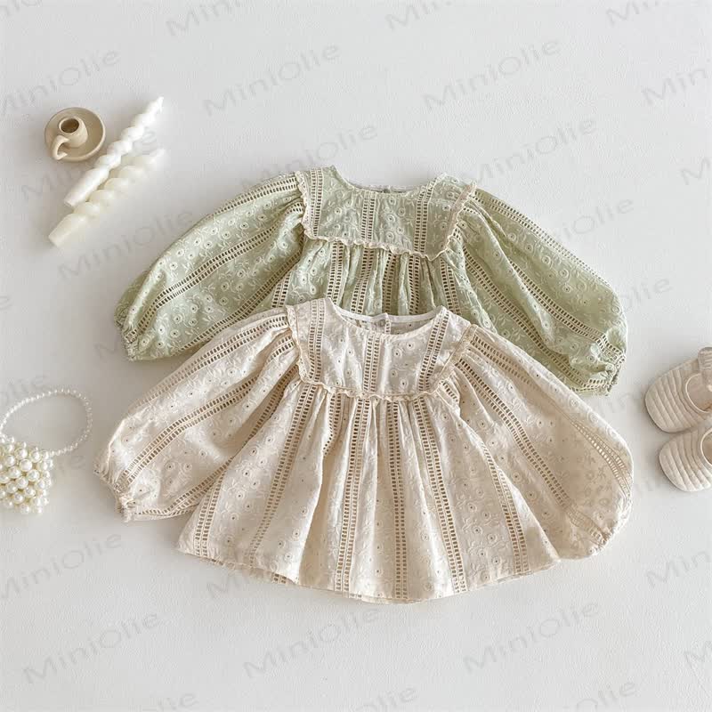 Baby Toddler Girl Lace Puff Sleeves T-Shirt - image 2