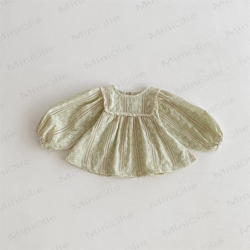 Baby Toddler Girl Lace Puff Sleeves T-Shirt - Green - 2-3T - image 9