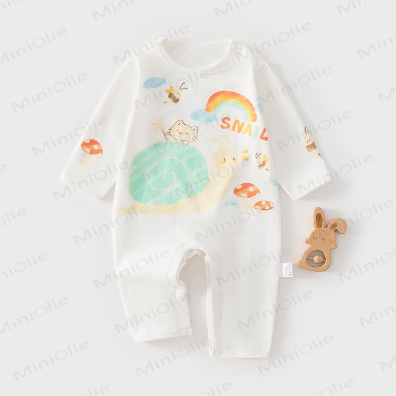 Baby Watercolor Animal Cotton Romper - Snail - 2-3T - image 1