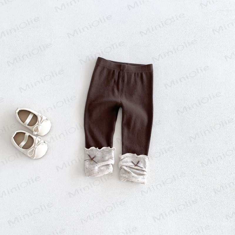 Baby Lace Trim Leggings - Brown - 2-3T - image 8