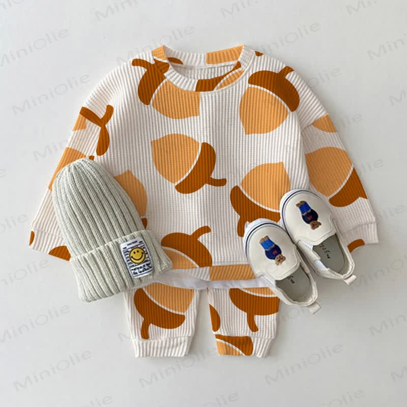 Baby Acorn Beige Waffle 2-piece Set - Beige - 2-3T - image 1