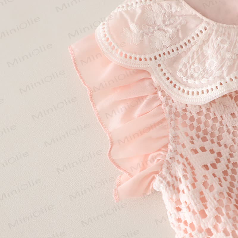 Toddler Baby Girl Crochet Lace Sleeveless Top and Shorts 2-piece Set with Bag - image 7