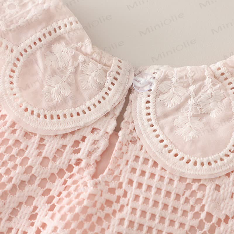 Toddler Baby Girl Crochet Lace Sleeveless Top and Shorts 2-piece Set with Bag - image 6