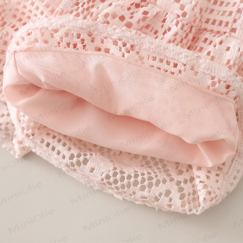 Toddler Baby Girl Crochet Lace Sleeveless Top and Shorts 2-piece Set with Bag - image 11
