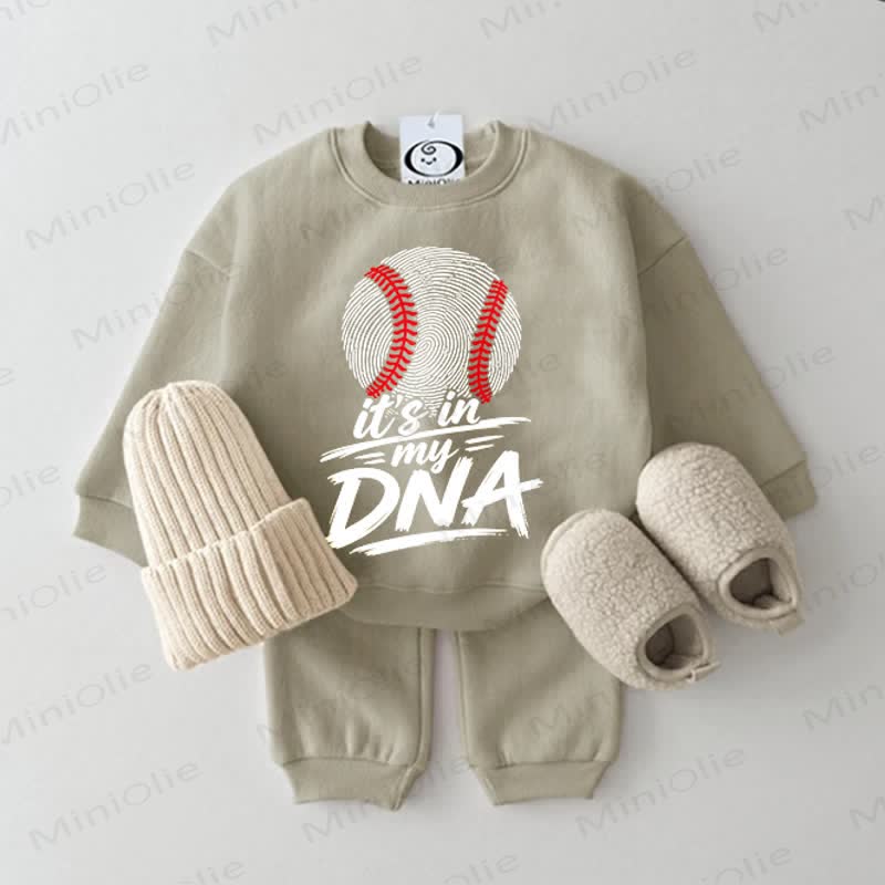 IT'S IN MY DNA Baby Grey Green Sweatshirt 2-piece Set - Grey Green - 2-3T - image 1