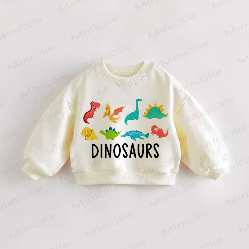 DINOSAURS Baby Toddler Cream Sweatshirt - Cream - 3-5T - image 1
