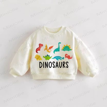 DINOSAURS Baby Toddler Cream Sweatshirt - Cream - 3-5T - image 1
