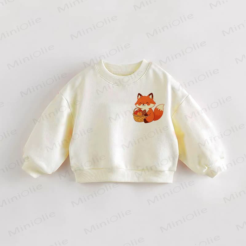 Baby Toddler Fox Print Cream Sweatshirt - Cream - 3-5T - image 1