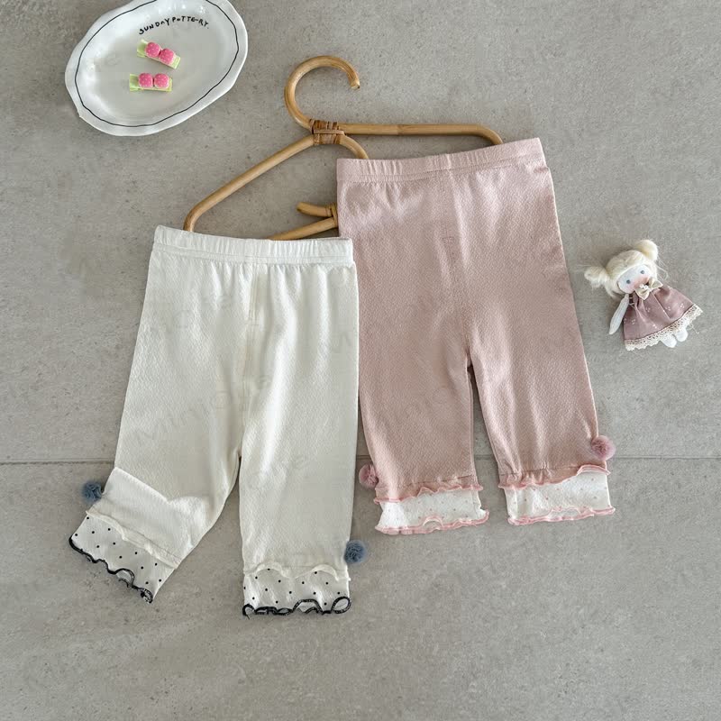 Baby Toddler Girl Polka Dot Ruffle Hem Leggings - image 1
