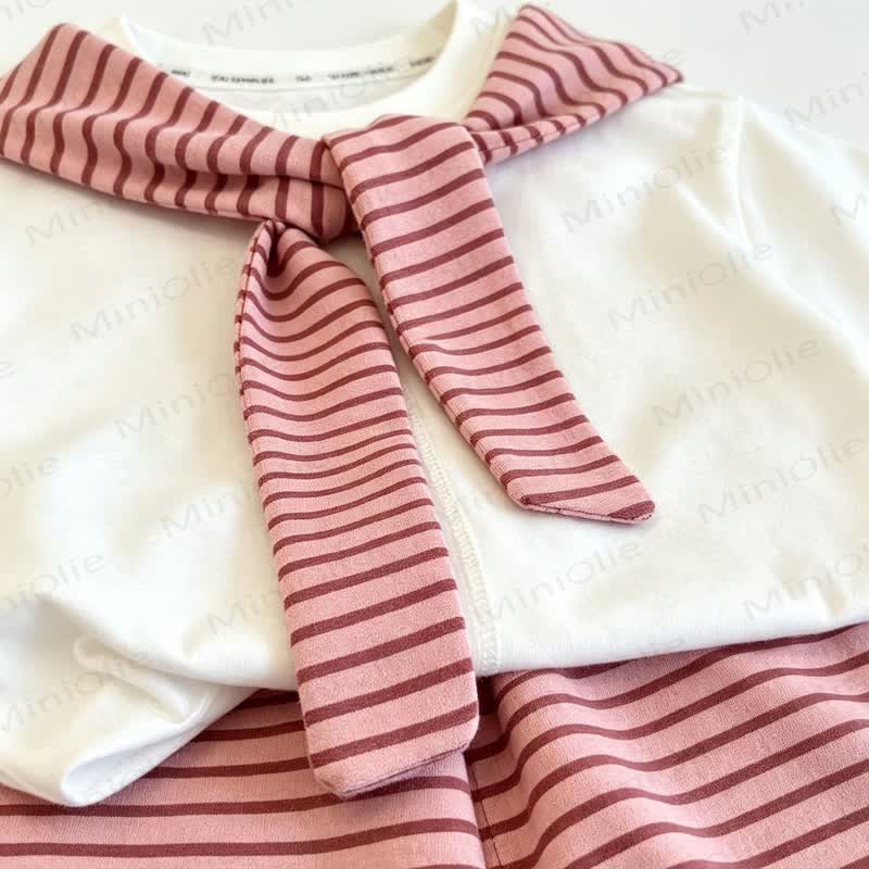 Toddler Girls Striped Layered Tee and Shorts 2-piece Set - image 5