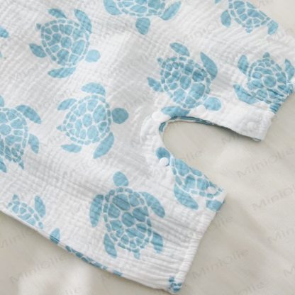 Baby Turtle White Romper with Hat - image 4