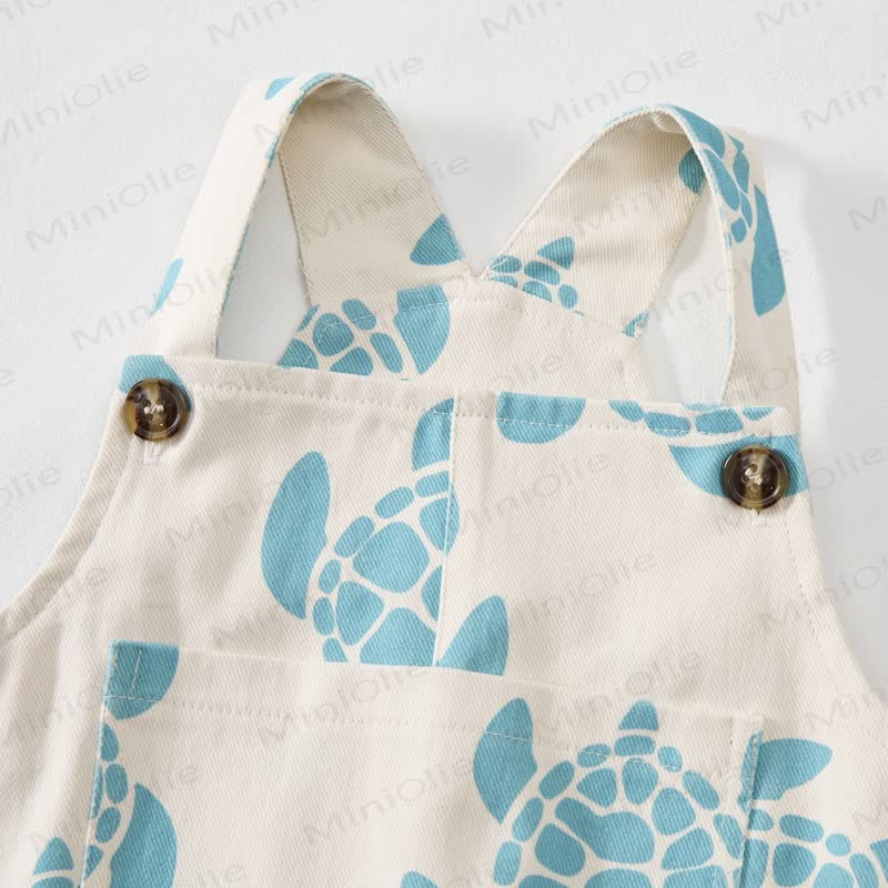 Baby Toddler Beige Sea Turtle Overalls - image 4