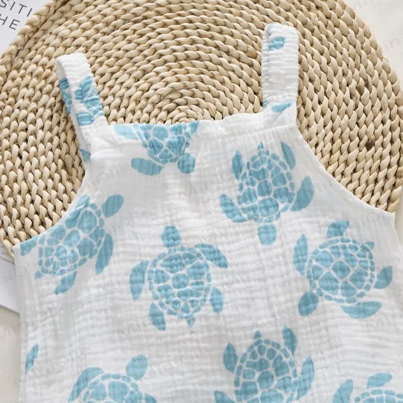 Baby Turtle White Romper with Hat - image 2