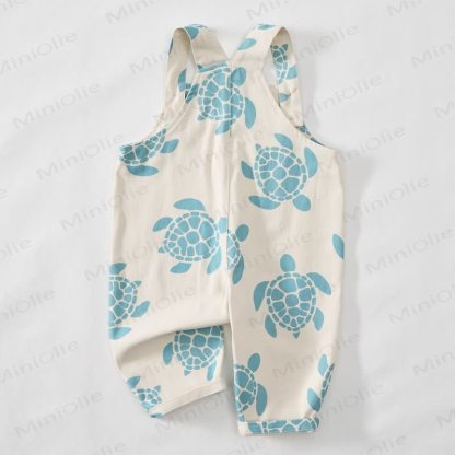 Baby Toddler Beige Sea Turtle Overalls - image 3