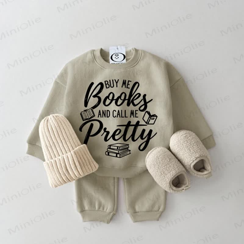 BUY ME BOOKS AND CALL ME PRETTY Baby Grey Green 2-Piece Set - Grey Green - 2-3T - image 1