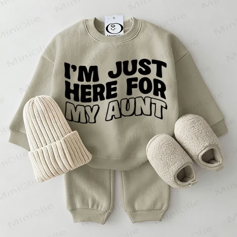 I'M JUST HERE FOR MY AUNT Baby Grey Green 2-Piece Set - Grey Green - 2-3T - image 1
