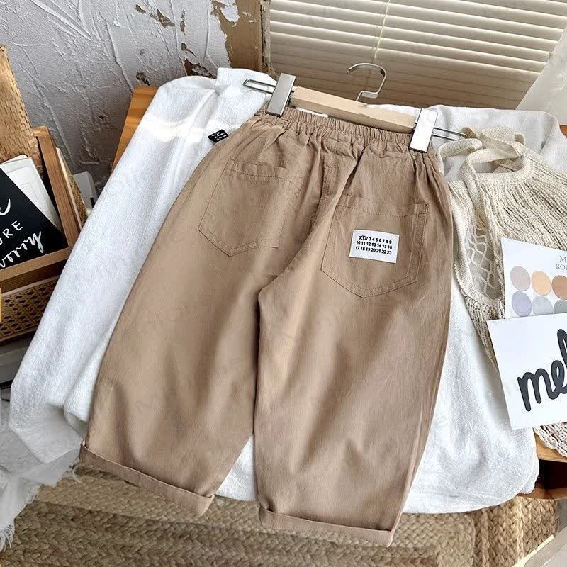 Toddler Solid Color Relaxed Roll Hem Pants - Khaki - 8-9T - image 4