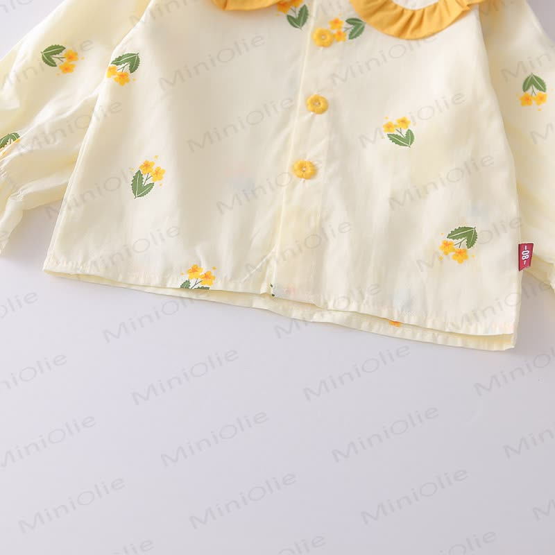 Toddler Baby Girl Floral Ruffle Collar Long Sleeve Top and Pants 2-piece Set - image 8