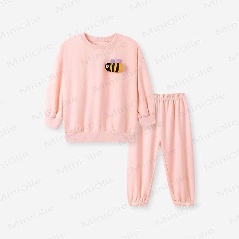 Toddler Girls Cartoon Applique Sweatshirt and Jogger 2-piece Set - Pink - 7Y - image 4