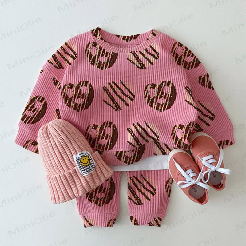 Baby Pink Pretzel Waffle 2-piece Set - Pink - 2-3T - image 1