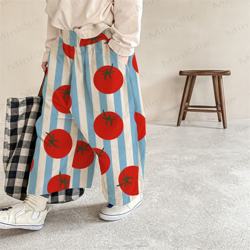 Baby White Tomato Striped Print Pants - White - 2-3T - image 1