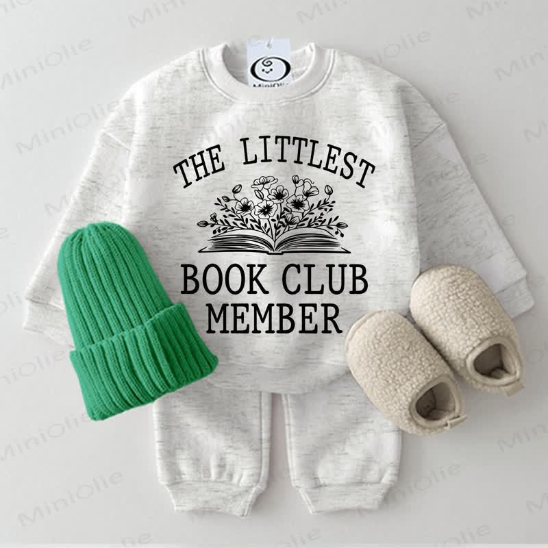 THE LITTLEST BOOK CLUB MEMBER Baby Sweatshirt 2-piece Light Grey Set - Light Grey - 2-3T - image 1