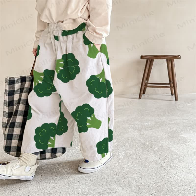 Baby Broccoli Print Pants - White - 2-3T - image 1