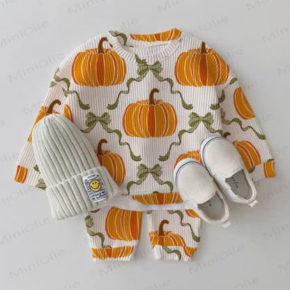 Baby Pumpkin White Waffle 2-piece Set - White - 2-3T - image 1