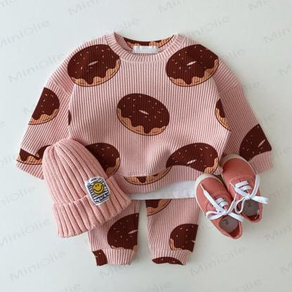 Baby Donut Pink Waffle 2-piece Set - Pink - 2-3T - image 1