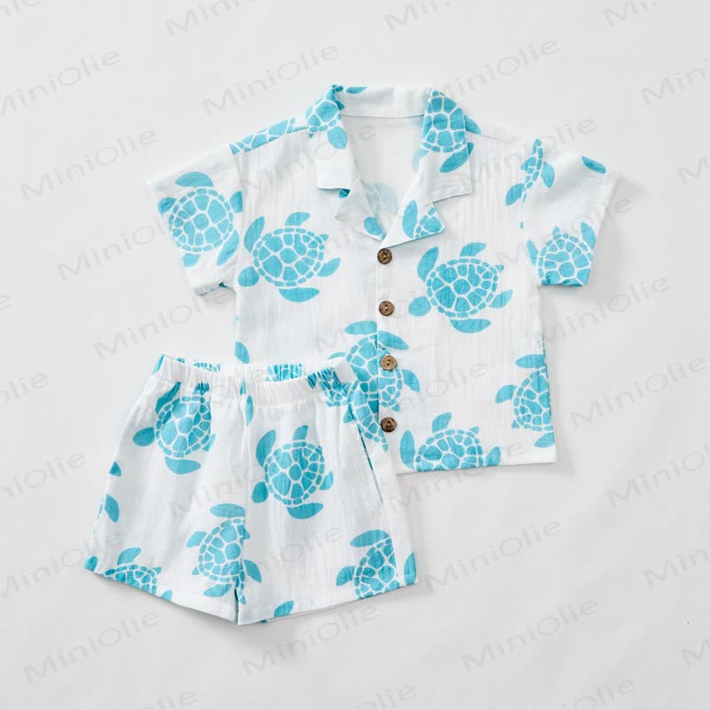 Baby Toddler Turtle Shirt and Shorts 2-piece Set - image 2