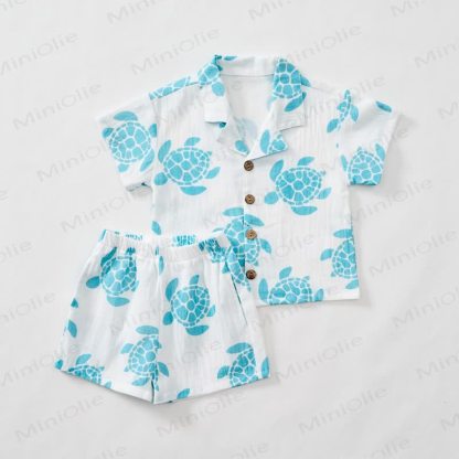 Baby Toddler Turtle Shirt and Shorts 2-piece Set - image 2
