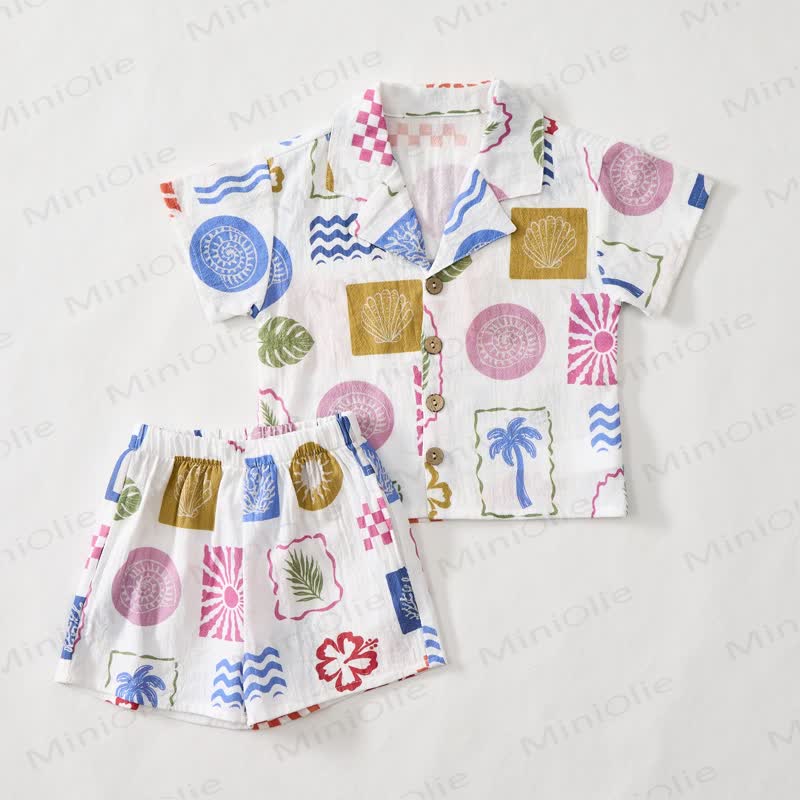 Baby Toddler Boys Tropical Plant Shirt and Shorts 2-piece Set - image 2
