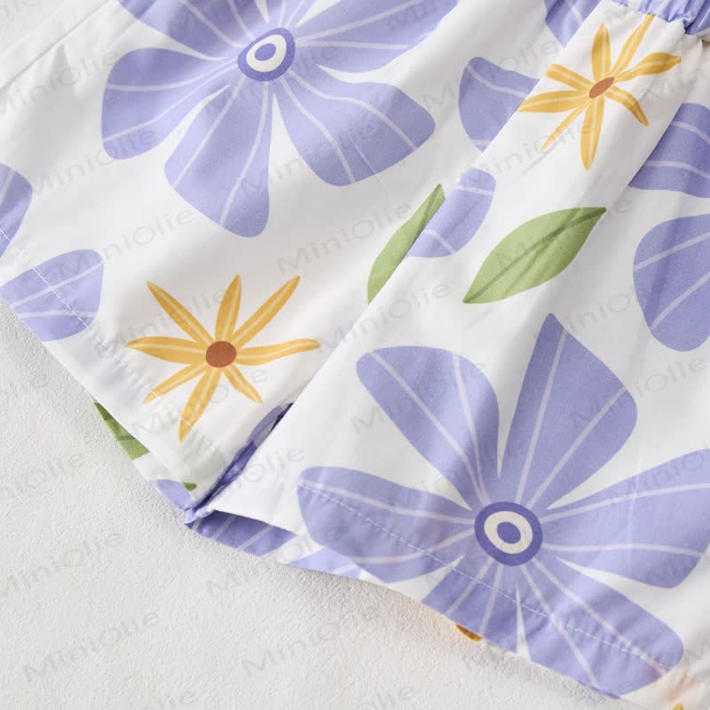 Baby Toddler Purple Flower Short-Sleeve Set - image 6
