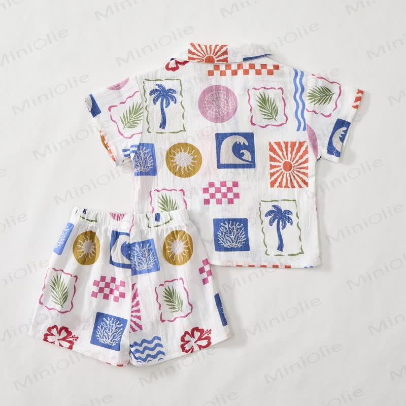 Baby Toddler Boys Tropical Plant Shirt and Shorts 2-piece Set - image 3