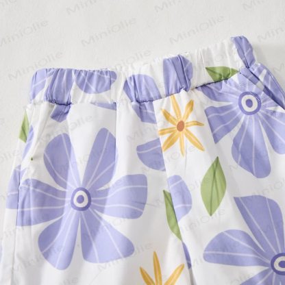 Baby Toddler Purple Flower Short-Sleeve Set - image 4