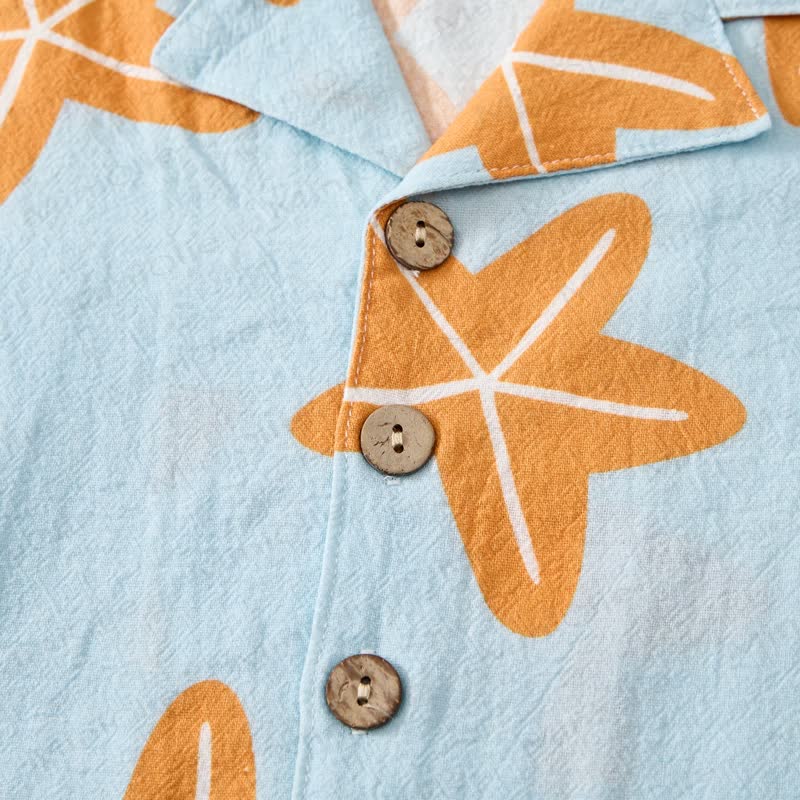 Toddler Boys Blue Starfish Shirt and Shorts 2-piece Set - image 4