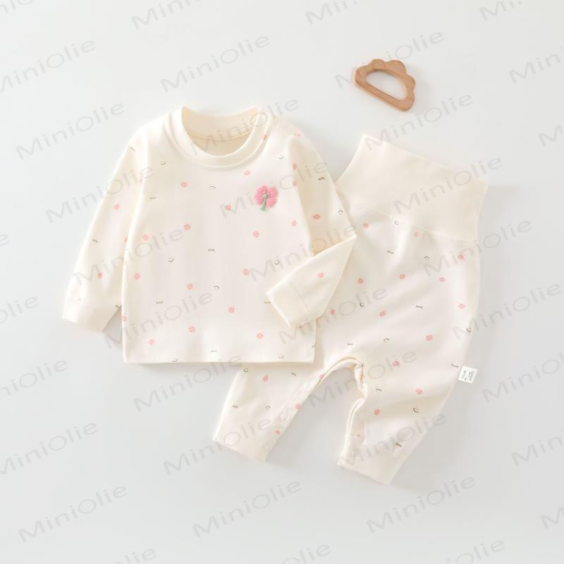 Baby Toddler Long Sleeve Top and Pants Pyjama 2-piece Set - Pink Clover - 2-3T - image 4