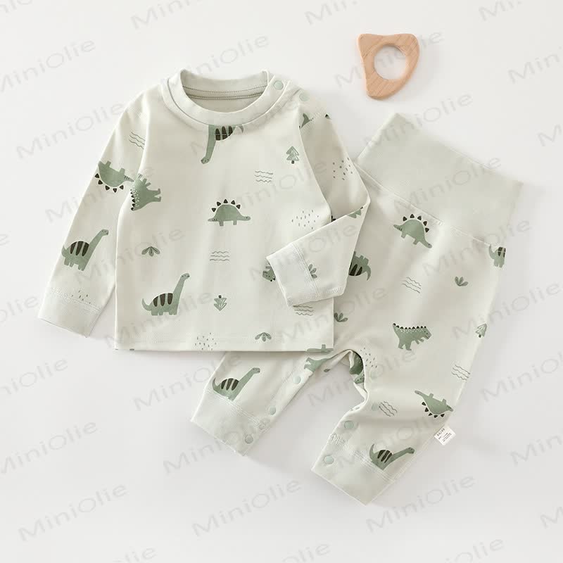 Baby Toddler Long Sleeve Top and Pants Pyjama 2-piece Set - Green Dino - 2-3T - image 7