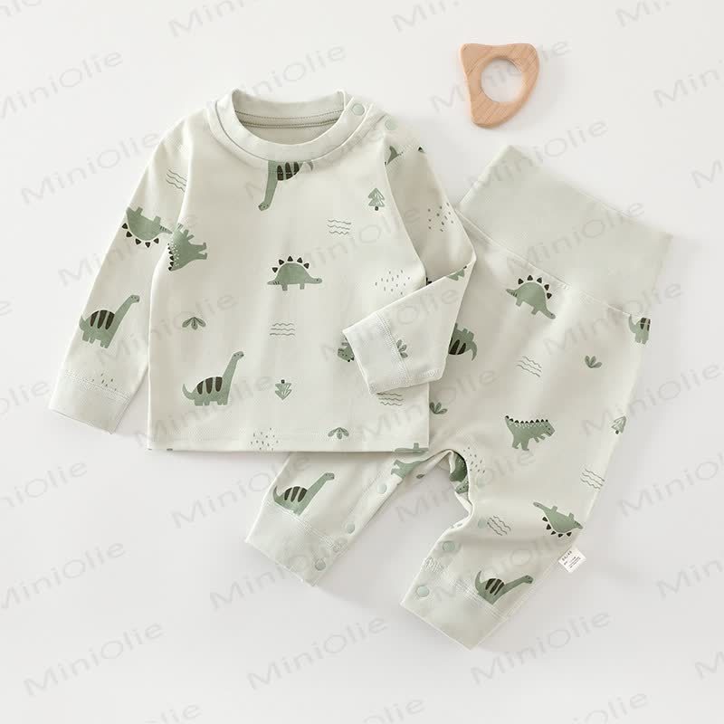 Baby Toddler Long Sleeve Top and Pants Pyjama 2-piece Set - Green Dino - 2-3T - image 7