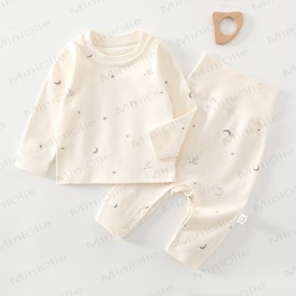 Baby Toddler Long Sleeve Top and Pants Pyjama 2-piece Set - Beige Star - 2-3T - image 3