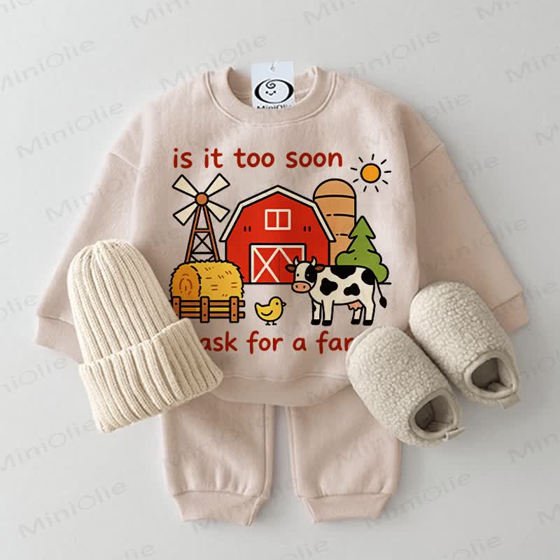 IS IT TOO SOON TO ASK FOR A FARM Baby 2-piece Beige Set - Beige - 2-3T - image 1