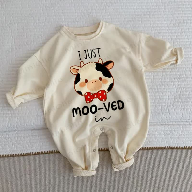 I JUST MOO-VED IN Baby Beige Romper - Beige - 2-3T - image 1